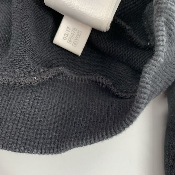 Adidas Originals Cropped Oversized Pullover Sweatshirt Logo Hoodie M Black White - Picture 6 of 8